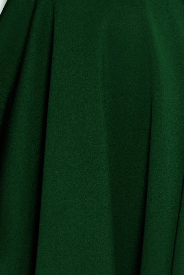 Rochie evazată 114-10 - decolteu în formă de inimă - VERDE STICLĂ