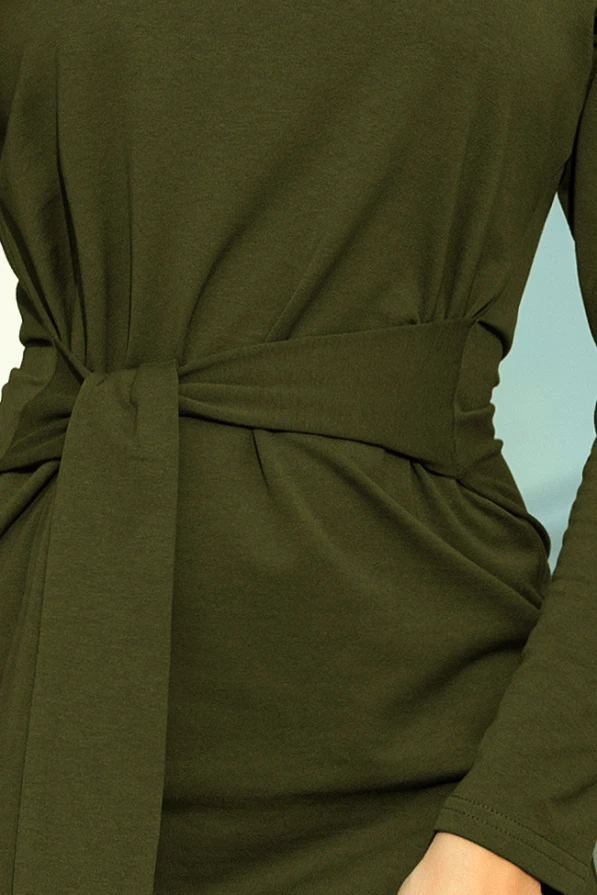 209-5 Rochie cu cordon lat - KHAKI