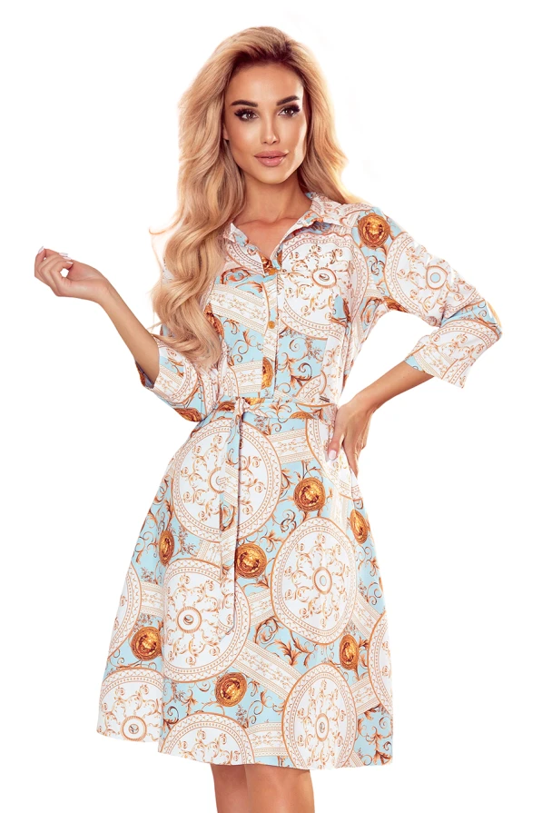 Rochia Sandy este o piesă elegantă, cu un design înflorat și croială în formă de A, care adaugă un aer sofisticat oricărei ținute. Materialul ușor și mânecile trei sferturi o fac ideală pentru zilele călduroase de vară.